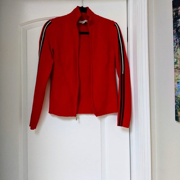 TOMMY HILFIGER Red Sweater Track Jacket - Picture 1 of 15